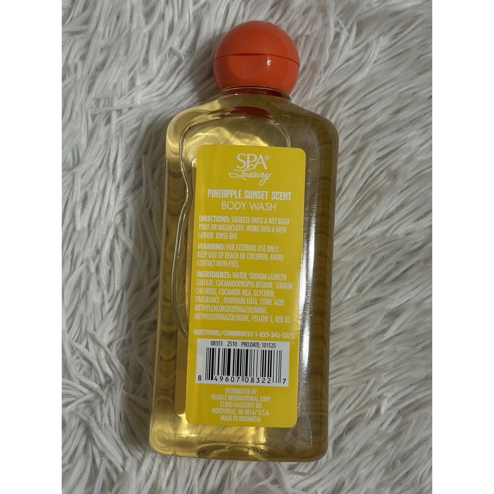 Spa Luxury Pineapple Sunset Scent Body Wash, Body‎ Mist, Body Lotion Set/3 - Picture 7 of 13